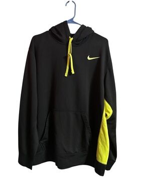 Nike Black Crewneck Hoodie with Yellow Accents